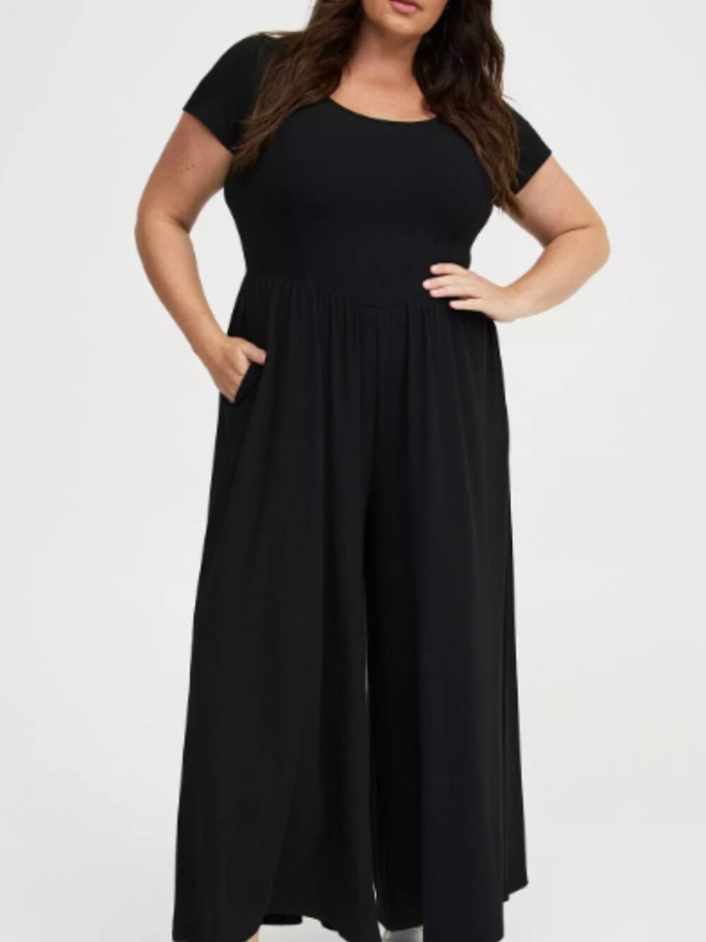 Torrid Black Rib Knit Wide Leg Jumpsuit - Picture 8 of 9